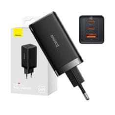BASEUS Punjač Baseus GaN5 Pro 65W s 2xUSB-C + USB, crni, brzo punjenje za sve uređaje