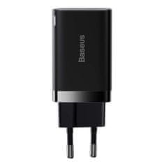 BASEUS Brzi punjač Baseus Super Si Pro 30W USB & USB-C, crni, dvostruki port