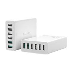 Blitzwolf Blitzwolf BW-S15 punjač 6x USB, QC 3.0, 60W, bijeli, brzo punjenje svih uređaja