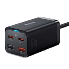 BASEUS Baseus GaN3 Pro punjač 65W, 2x USB-C, 2x USB, crni, brzo punjenje, lagan i kompaktan