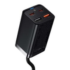 BASEUS Baseus GaN3 Pro punjač 65W, 2x USB-C, 2x USB, crni, brzo punjenje, lagan i kompaktan