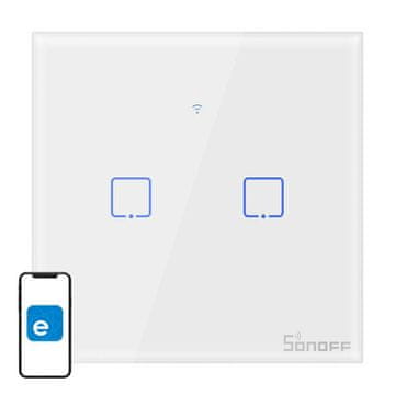Sonoff Pametni dodirni prekidač svjetla WiFi Sonoff T0 EU TX (2-kanalni)