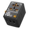 Tessan Adapter za putovanje Tessan WTA-01 s 3 USB priključka i globalnom kompatibilnošću