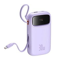BASEUS Powerbank Baseus QPow 2, 20000mAh, 30W, 2xUSB-C, ljubičasti, brzina punjenja 57% za 30 minuta