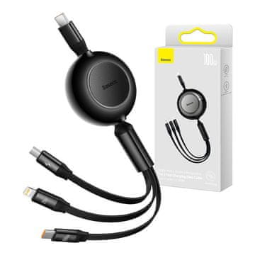 BASEUS Baseus Usb-C 3U1 Kabel Za Lightning Micro Usb Iphone Samsung 100W 3.5A 1.1M