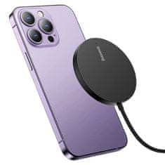 BASEUS Magnetna indukcijska punjač Baseus Simple Mini 3, 15W, crni, za iPhone 12/13/14