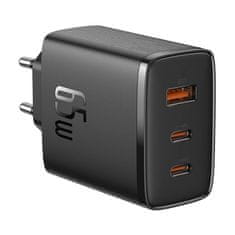 BASEUS Baseus OS-Cube Pro punjač 2xUSB-C + USB, 65W (crni) - brzo i sigurno punjenje