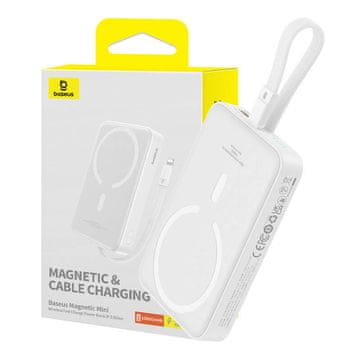 BASEUS Powerbank Baseus Magnetic Mini 10000mAh, Lightning 20W MagSafe (bijela)