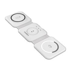 Choetech Magnetna indukcijska punjača Choetech T588-F 3u1 15W (bijela) za iPhone, Apple Watch i AirPods