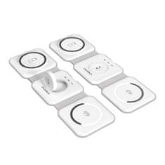 Choetech Magnetna indukcijska punjača Choetech T588-F 3u1 15W (bijela) za iPhone, Apple Watch i AirPods