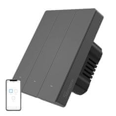 Sonoff Pametan zidni WiFi prekidač SONOFF M5-3C-80 (3-kanalni, grafitni, za okvir