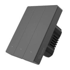 Sonoff Pametan zidni WiFi prekidač SONOFF M5-3C-80 (3-kanalni, grafitni, za okvir