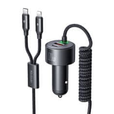 Mcdodo Mcdodo CC-0370 automobilski punjač, USB-C i Lightning, 120W, s ugrađenim kabelima