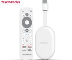 Thomson 150 Go Cast multimedijski player, 4K, Google TV, WiFi, BT, Chromecast, daljinski upravljač, bijela