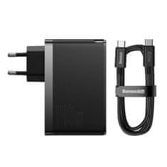BASEUS USB-C i USB punjač Baseus GaN5 Pro 140W, crni, 3 uređaja istovremeno
