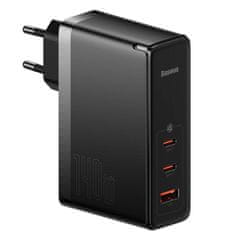 BASEUS USB-C i USB punjač Baseus GaN5 Pro 140W, crni, 3 uređaja istovremeno
