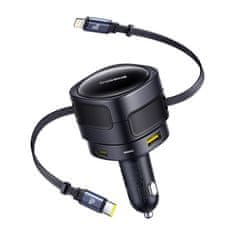 BASEUS USB-C i Lightning auto punjač Baseus Enjoyment Max 90W, 4 uređaja, crni
