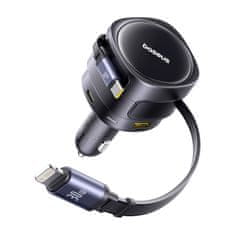 BASEUS USB-C i Lightning auto punjač Baseus Enjoyment Max 90W, 4 uređaja, crni