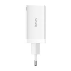 BASEUS Baseus GaN5 Pro 2xUSB-C + USB punjač, 65W, bijeli, brzina punjenja, putni uređaj