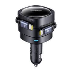 BASEUS Baseus Enjoyment Max punjač za automobil s USB-C+USB-C kabelima, 60W, crni