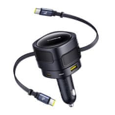 BASEUS Baseus Enjoyment Max auto punjač 90W s USB-C i USB-A portovima, crni