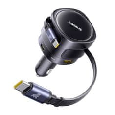 BASEUS Baseus Enjoyment Max auto punjač 90W s USB-C i USB-A portovima, crni