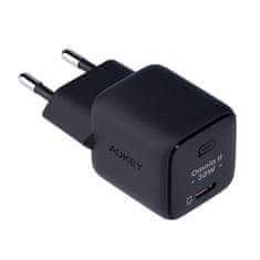 Aukey Brza punjača Aukey PA-B1L, USB-C, 30W, crna - učinkovito punjenje za vaša uređaje