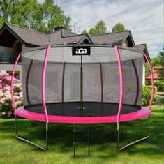 Aga SPORT EXCLUSIVE Trampolin 366 cm Ružičasta + zaštitna mreža + ljestve