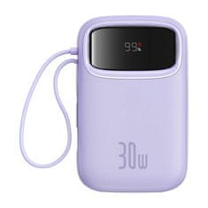BASEUS Powerbank Baseus QPow 2 10000mAh 30W 2xUSB-C - Violetti, Brzo Punjenje, Prijenosni