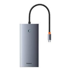 BASEUS Hub 13w1 Baseus PortalJoy USB-C s HDMI, DP, VGA, USB, RJ45, SD/TF, 3.5mm, sivo