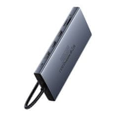 BASEUS Hub 13w1 Baseus PortalJoy USB-C s HDMI, DP, VGA, USB, RJ45, SD/TF, 3.5mm, sivo