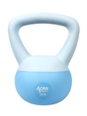 ACRAsport ACRA Soft PVC Kettlebell 3 kg, plavi