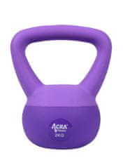 ACRAsport ACRA Soft PVC Kettlebell 2 kg, ljubičasti
