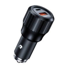 Choetech Brza punjačica za auto Choetech 63W Dual USB-C 45W + USB-A 18W (crna)