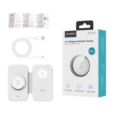 Choetech Bežična punjač 3u1 Choetech T616-F (bijela) – brzo punjenje za iPhone, Apple Watch, AirPods