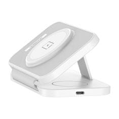 Choetech Bežična punjač 3u1 Choetech T616-F (bijela) – brzo punjenje za iPhone, Apple Watch, AirPods