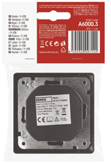 EMOS utičnica s USB 2.1A maks., schuko, antracit (A6000.3)