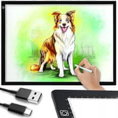 Dexxer Veliki A3 USB LED grafički tablet za slikanje i skiciranje