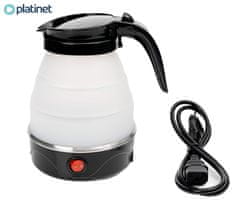 Platinet PEK187R kuhalo za vodu, sklopivo, 0,6 l, 600 W, crno