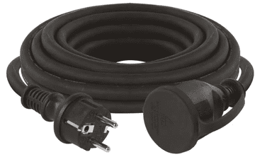 EMOS produžni kabel, 5 m, vanjski, 1 utičnica, guma-neopren, 250 V, 1,5 mm2, crni (P01805)