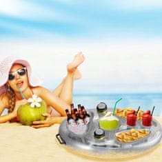 HOME & MARKER® Plutajući napuhujući pladanj za piće i grickalice za bazen, idealan za ljetne zabave | FLOATPLATI