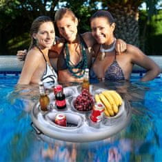 HOME & MARKER® Plutajući napuhujući pladanj za piće i grickalice za bazen, idealan za ljetne zabave | FLOATPLATI