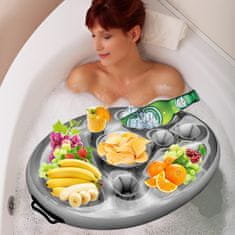 HOME & MARKER® Plutajući napuhujući pladanj za piće i grickalice za bazen, idealan za ljetne zabave | FLOATPLATI