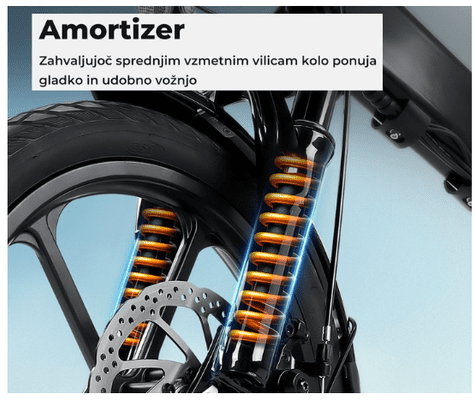  Isinwheel U4 električno kolo, zložljivo, 250 W, do 88 km, črno