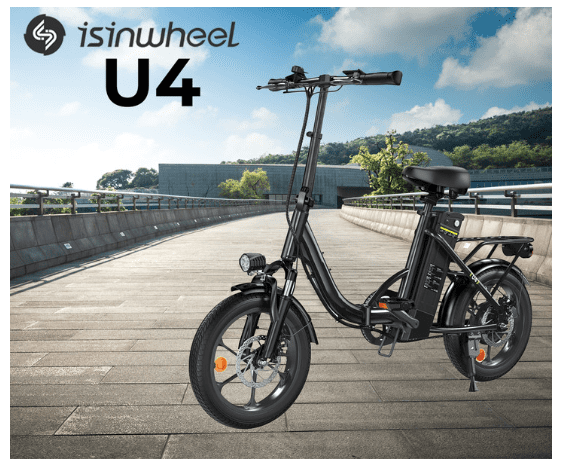  Isinwheel U4 električno kolo, zložljivo, 250 W, do 88 km, črno