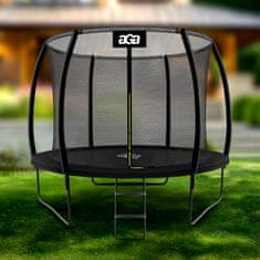 Aga SPORT EXCLUSIVE Trampolin 305 cm Crna + zaštitna mreža + ljestve + set za sidrenje 2 kom