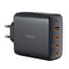 Aukey Aukey PA-B7S Punjač 100W GaN, 1xUSB-A, 3xUSB-C, Crni, za višestruko punjenje uređaja