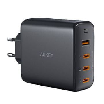 Aukey Aukey PA-B7S Punjač 100W GaN, 1xUSB-A, 3xUSB-C, Crni, za višestruko punjenje uređaja