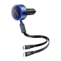 Vention Brza auto punjač Vention FFOB0 USB-C s Lightning kabelom, 30W, 3 uređaja