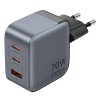 Vention Vention 70W GaN USB-C+C+A punjač (sivi) - Brzo i sigurno punjenje za sve uređaje